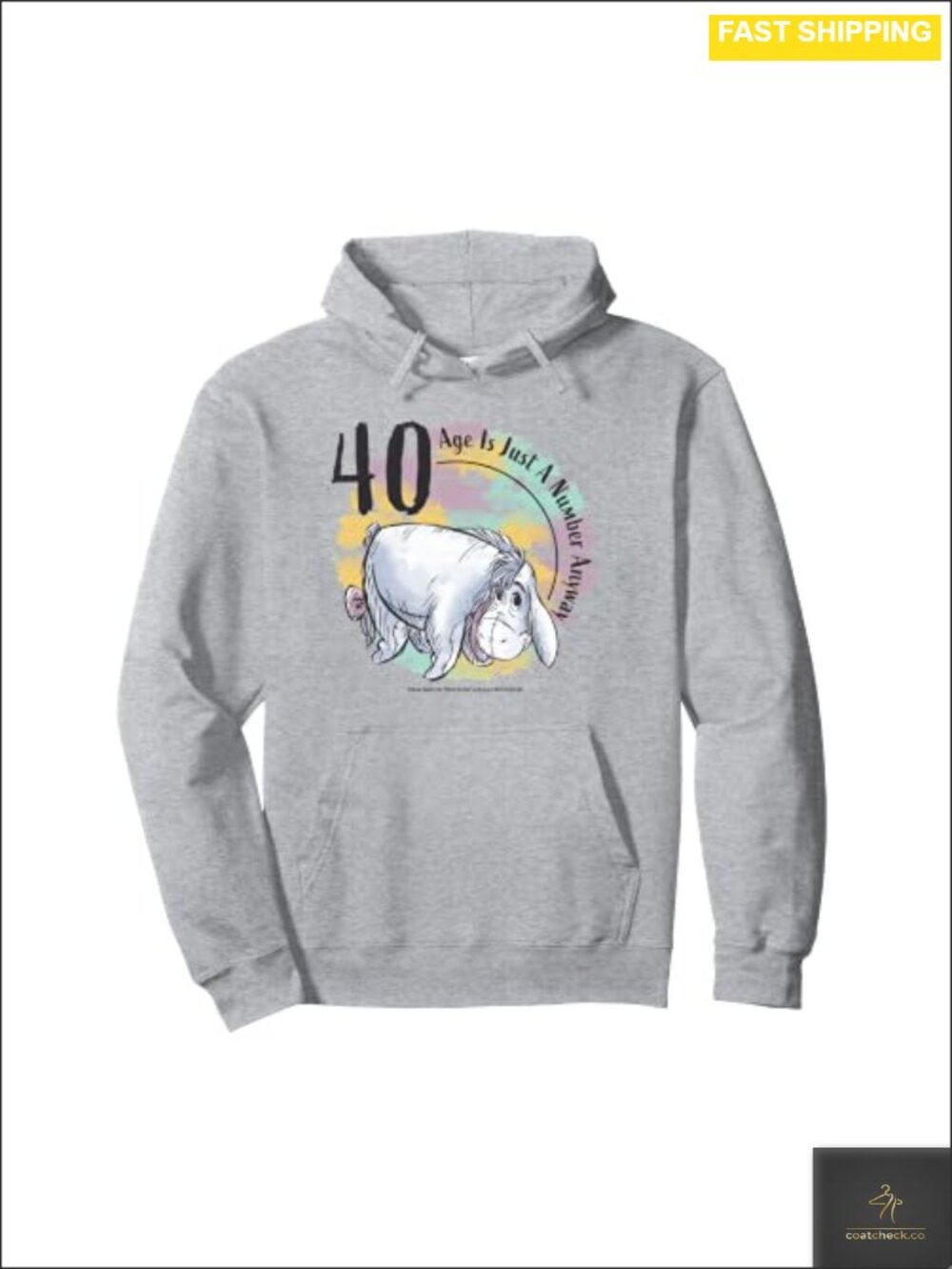 Disney Winnie The Pooh Eeyore 40th Birthday Pullover Hoodie Classic Fit